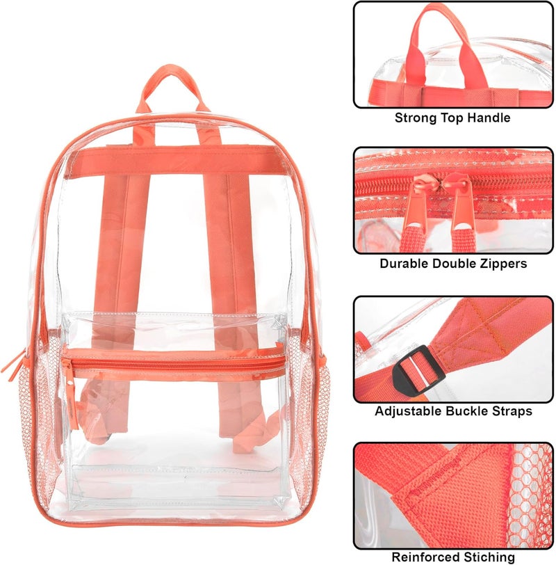 Trailmaker Clear Backpack Heavy Duty with Padded Straps, Side Pockets for Kids, Boys, Girls, School, Stadium Approved Events - Image 2