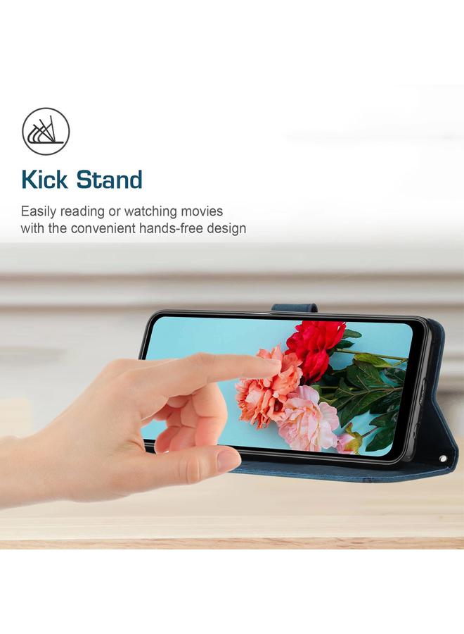 اس-توب جراب هاتف من الجلد بتصميم مخطط لهاتف Infinix Hot 20i مع حبل تعليق - Image 5