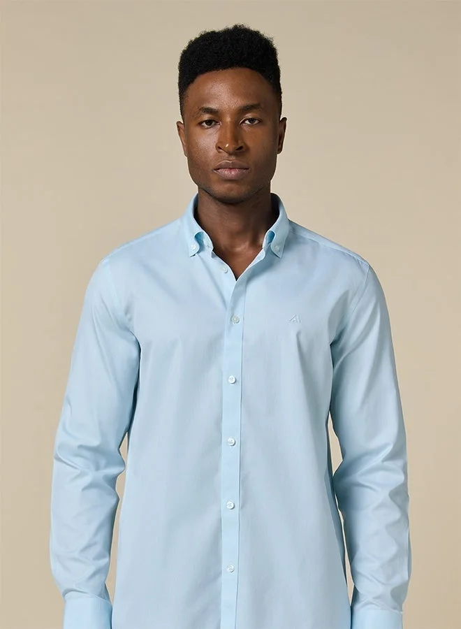 تكلف The Coastal Cool Sea Blue Non-Iron Royal Oxford Shirt