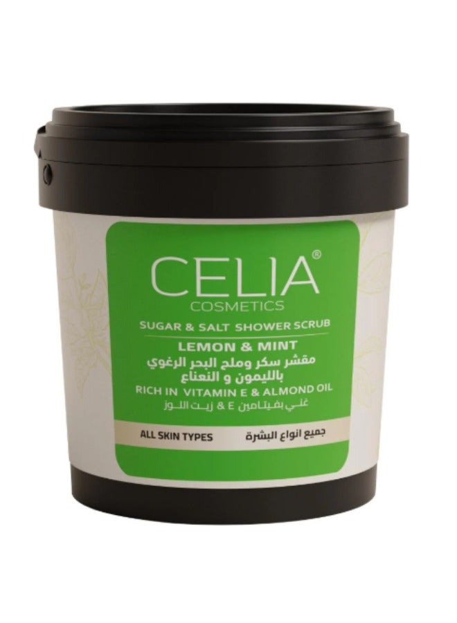 Celia Salt & Sugar Shower Scrub Lemon & Tingling Mint Freshness 700 gm 