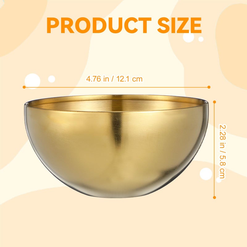 2Pcs Stainless Steel Gold Salad Bowls Fruit Rice Bowls For Home Dining Restaurants - Image 3