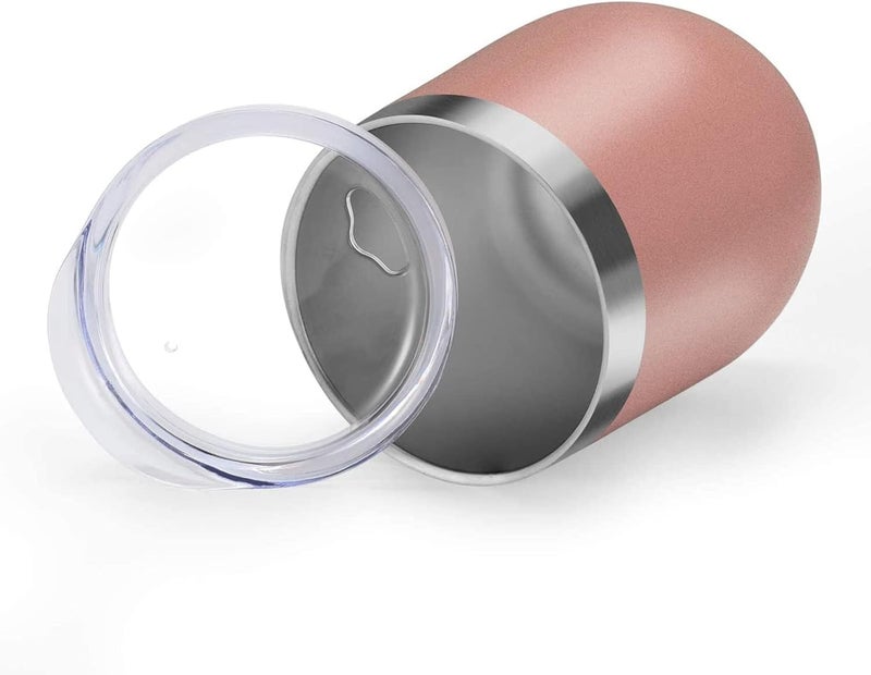 Luckam 12oz Insulated Stemless Tumbler Glasses with Lid & Straw, Double Wall Vacuum Stainless Steel Travel Mug, for Women & Friends - Image 1