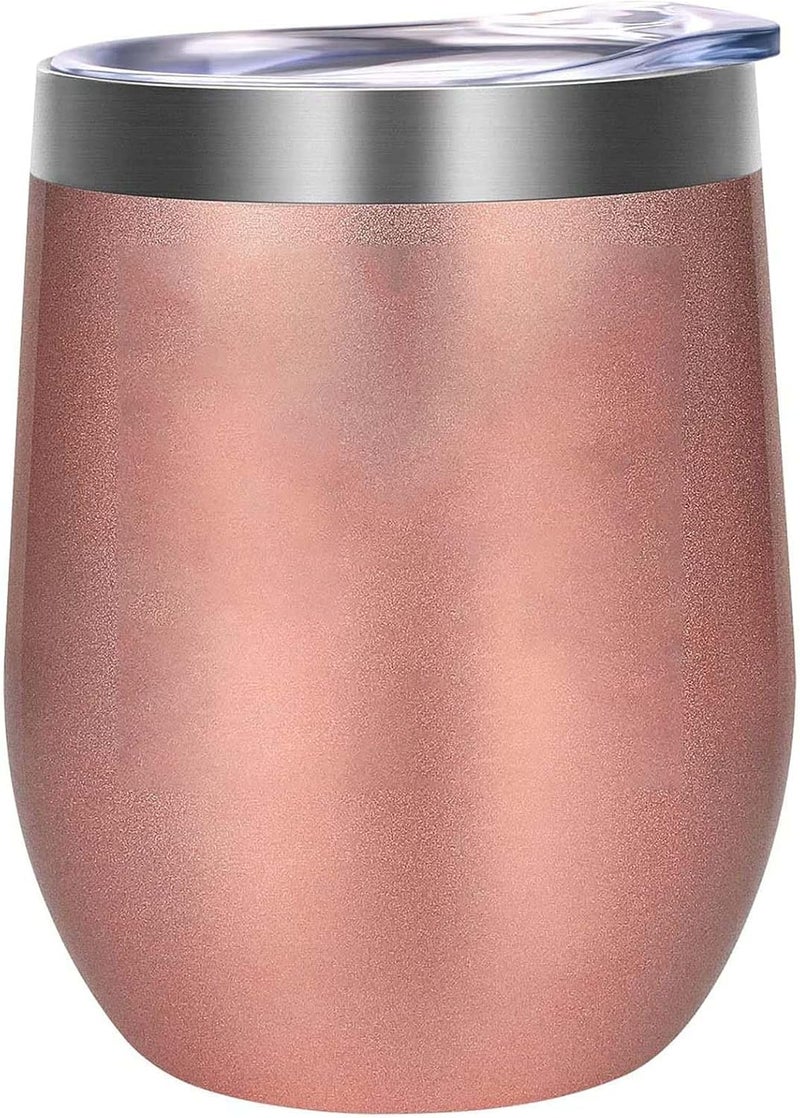 Luckam 12oz Insulated Stemless Tumbler Glasses with Lid & Straw, Double Wall Vacuum Stainless Steel Travel Mug, for Women & Friends - Image 5