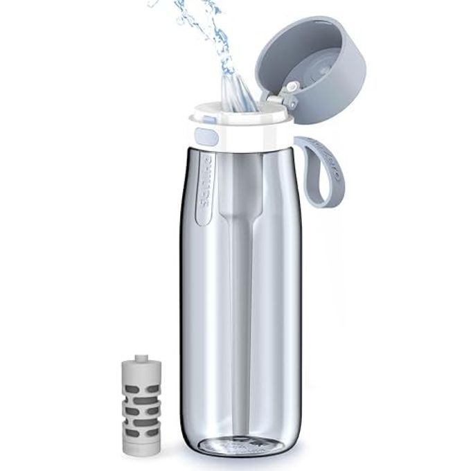 Philips Filtered Water Bottle, BPA-Free Tritan Plastic Water Bottles, Replaces 450 Plastic Water Bottle with Reusable GoZero Everyday Water Filter, Portable Filtering Bottle for Travel, 22 oz, Blue - Image 4