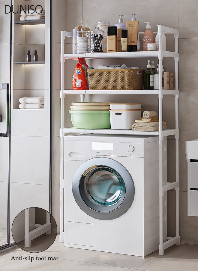 DUNISO Over the Washing Machine Storage Rack, 3-Tiers Drum Washer Dryer Stand Shelves, Space Saving Bathroom Balcony Organizer Rack,Large Capacity Laundry Shelf for Home, HotelDuniso - Image 1