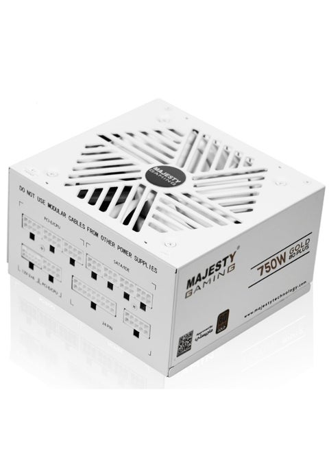 Majesty 750W Gold Fully Modular Low Noise Power Supply - ATX 3.1 & PCIe 5.1 Compatible - 105°C Capacitors - 80+ Gold Efficiency - Modern Standby Support - White