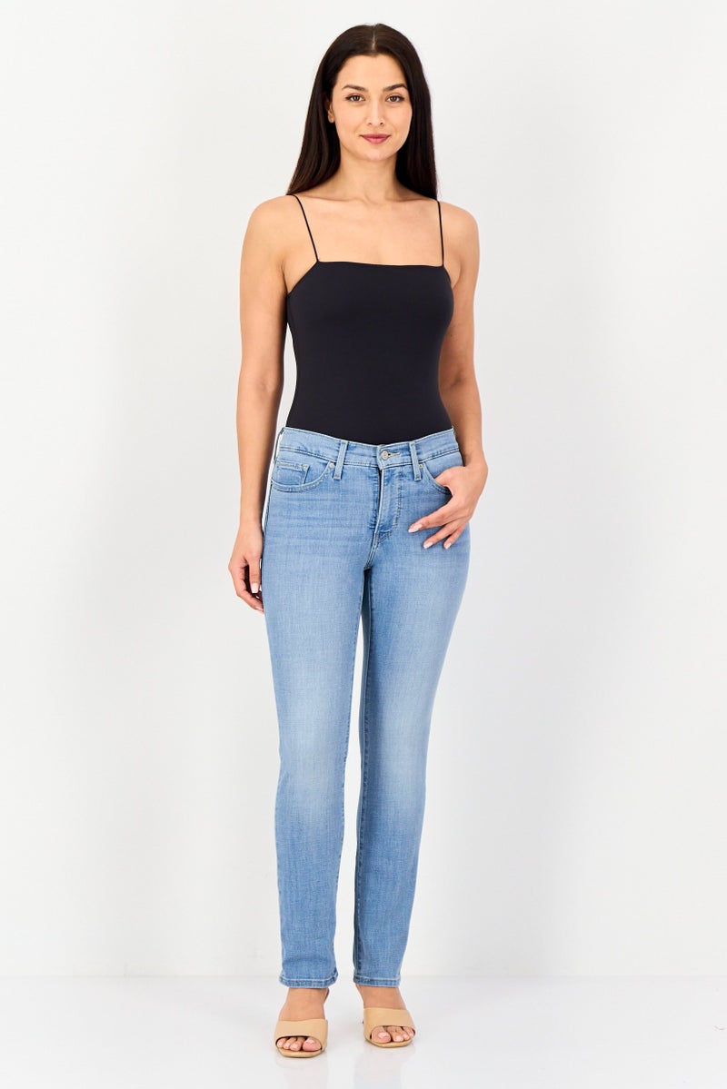 Levi's Women Skinny Fit Washed Denim Jeans, Blue - Image 3