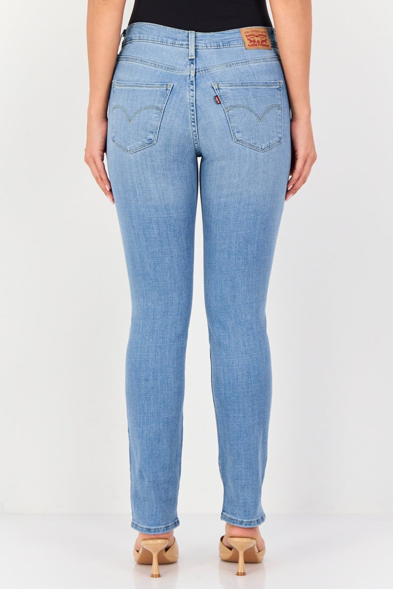 Levi's Women Skinny Fit Washed Denim Jeans, Blue - Image 2