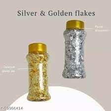 A.K GOLD LEAF Gold Leaf Flakes Gold Flakes for Decorating Cake Borders Nail Deco Resin Art and Craft Offer 1 1 Free Total 2 Jars - Image 2