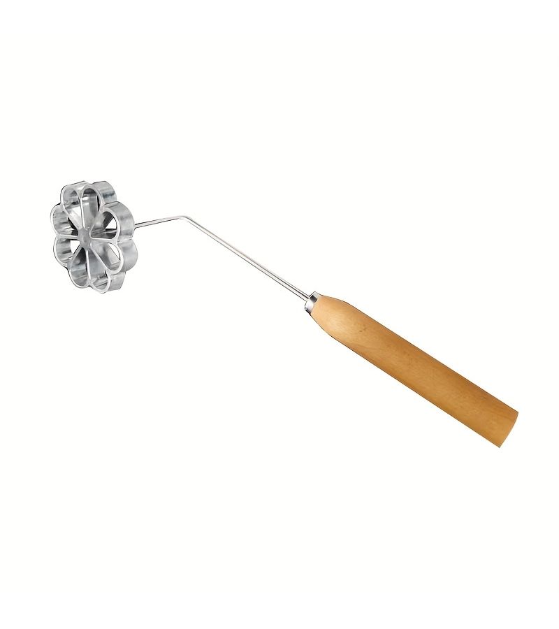 Silvery Aluminum Alloy Floral Frying Mold for Household Cake and Oil Dumpling Dessert - Image 3