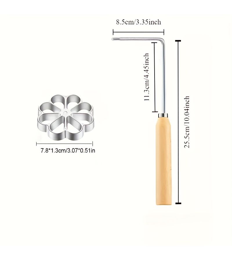 Silvery Aluminum Alloy Floral Frying Mold for Household Cake and Oil Dumpling Dessert - Image 2