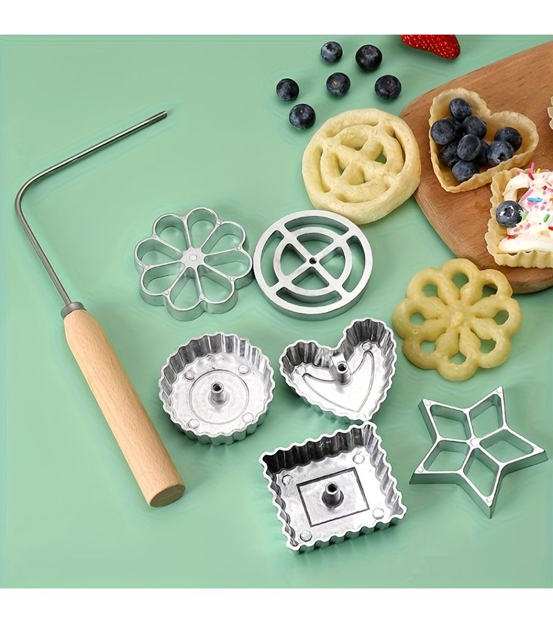 Silvery Aluminum Alloy Floral Frying Mold for Household Cake and Oil Dumpling Dessert - Image 4