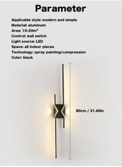 LOOPITYS （Warm light-80CM）Modern wall lights Home appliances Nordic style long lumen home decoration Bedroom dining room TV wall lighting fixtures，wall lamp  - Image 5