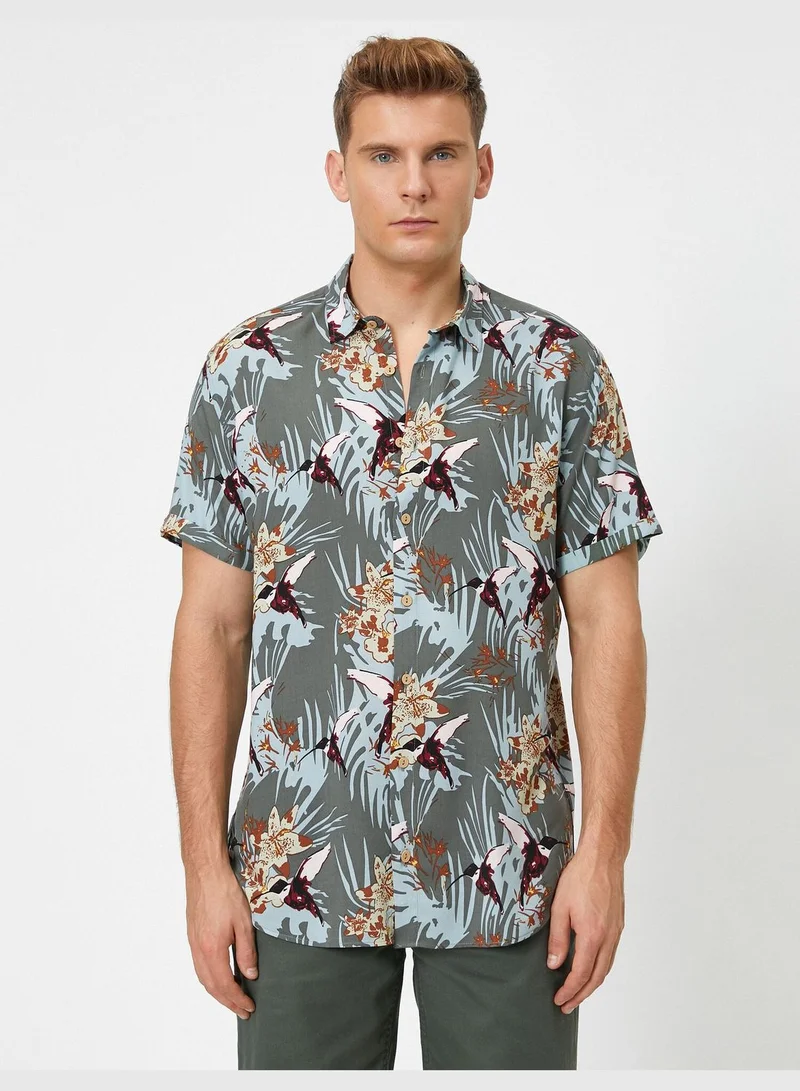 KOTON Printed Short Sleeve Shirt