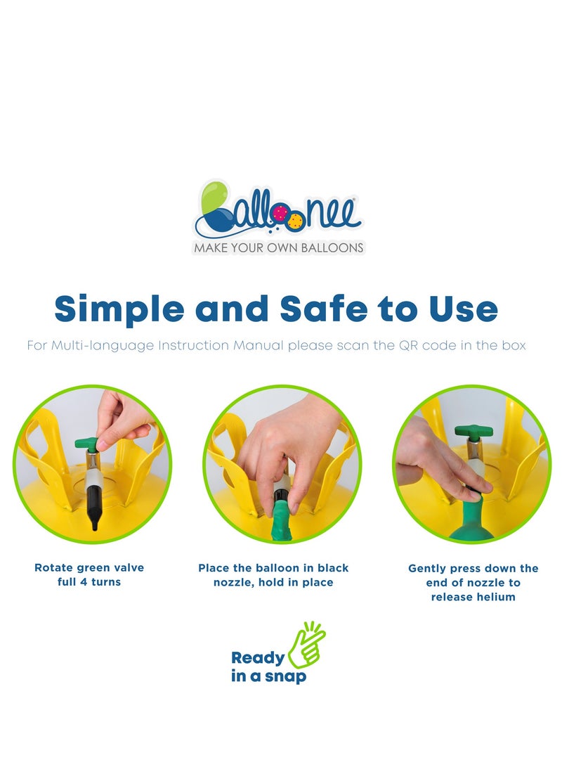 Balloonee Jumbo Disposable Helium Party Kit - Pack of 4, Helium Tank for Balloons At Home  - Image 4