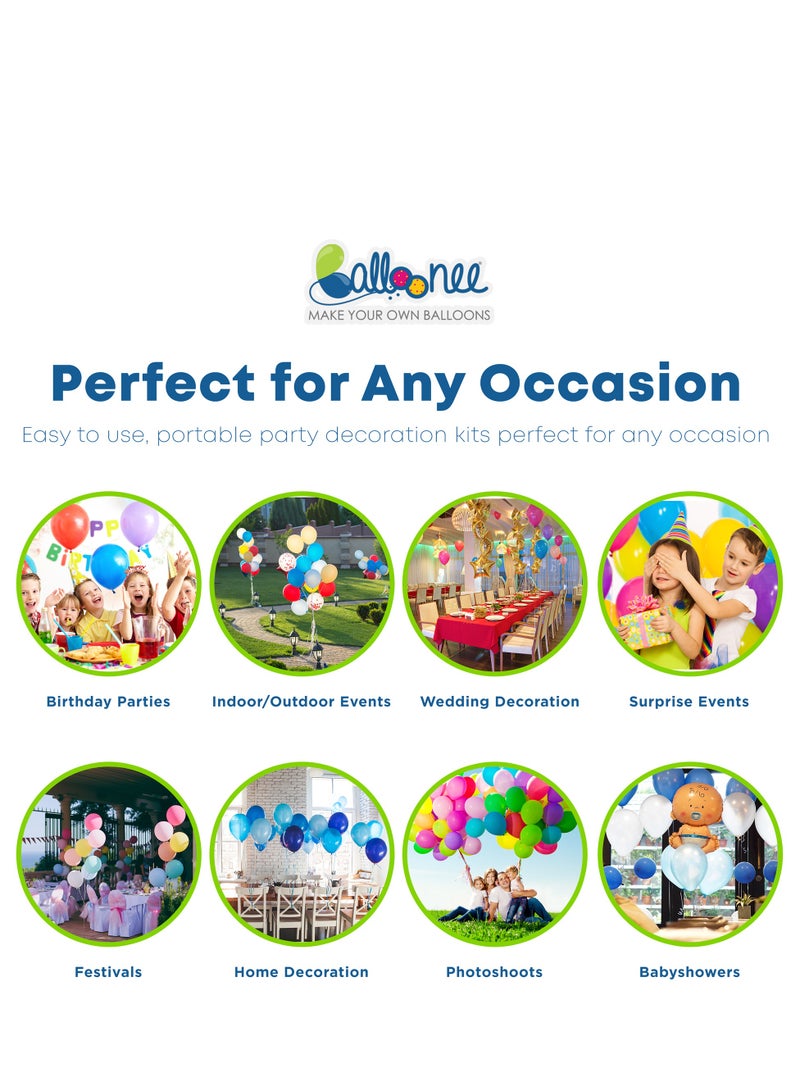 Balloonee Jumbo Disposable Helium Party Kit - Pack of 4, Helium Tank for Balloons At Home  - Image 5