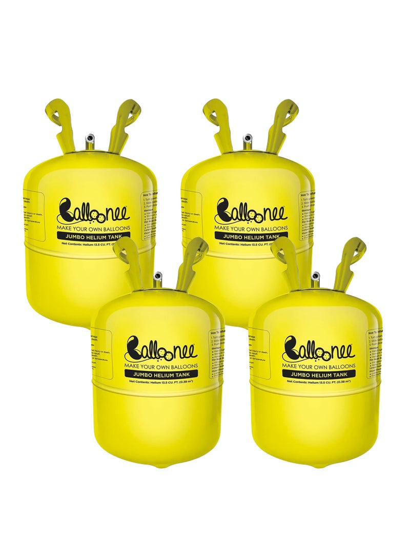 Balloonee Jumbo Disposable Helium Party Kit - Pack of 4, Helium Tank for Balloons At Home  - Image 2