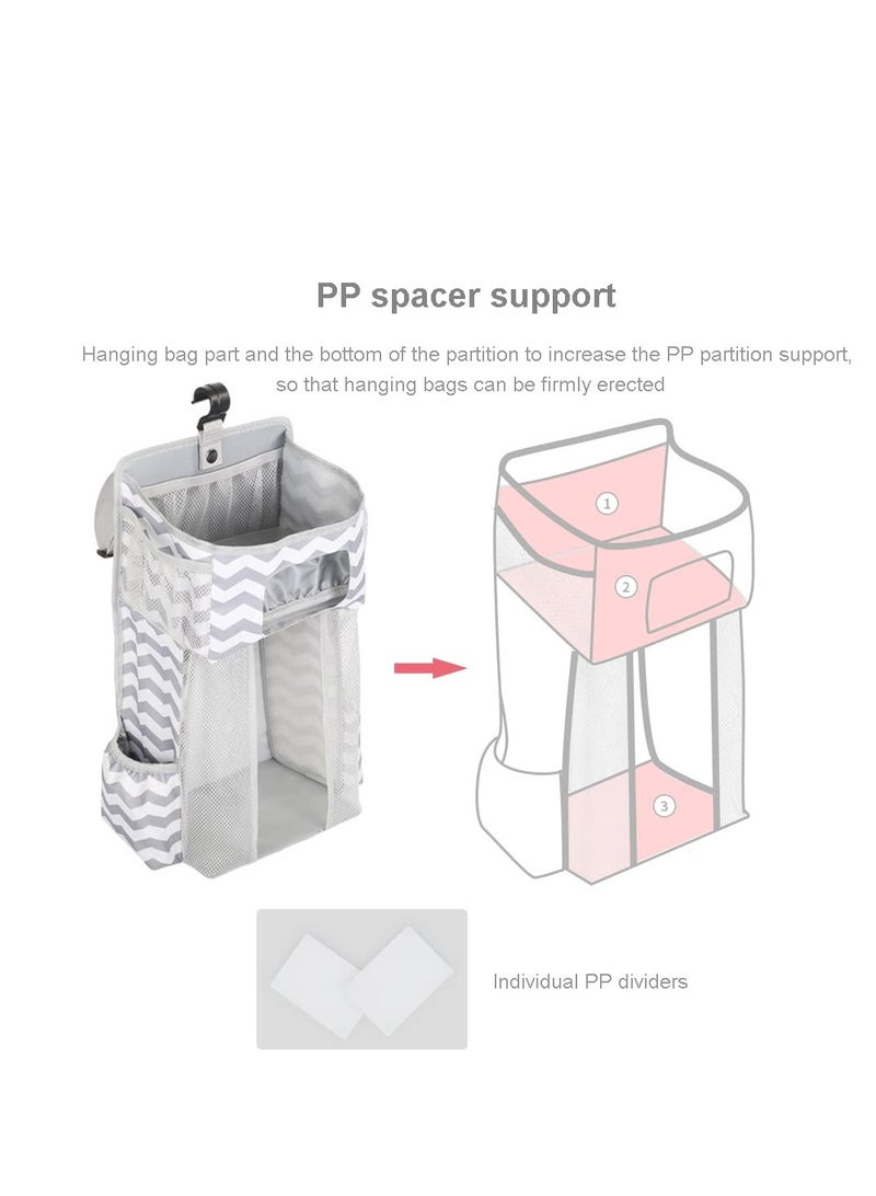 SYOSI Hanging Baby Nappy Caddy Organiser Nappy Organizer Crib Nappy Organiser Hanging Diaper Caddy Baby Diaper Caddy Rack Hanging Diaper Organizer Holder Multifunctional Cot Nursery Organiser  - Image 4