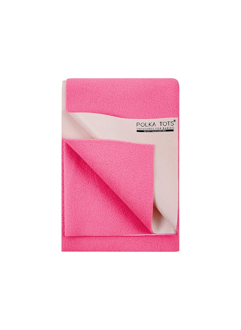 Polka Tots POLKA TOTS Waterproof & Reusable Baby Bed Protector Absorbent Mat Dry Sheet for New Born Infants (Rose Pink, 70 X 100 CM, Medium)  - Image 1