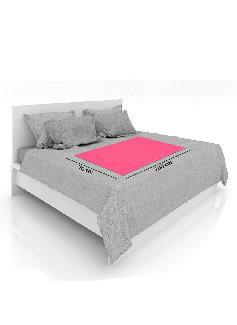Polka Tots POLKA TOTS Waterproof & Reusable Baby Bed Protector Absorbent Mat Dry Sheet for New Born Infants (Rose Pink, 70 X 100 CM, Medium)  - Image 5
