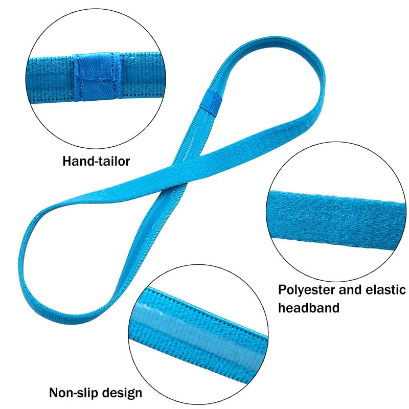 Duufin 28 Pieces Elastic Headbands Non Slip Colorful Sports Headband Thin Workout Grip Elastic Sport Headbands for Women, Men and Girls, 14 Colors - Image 3
