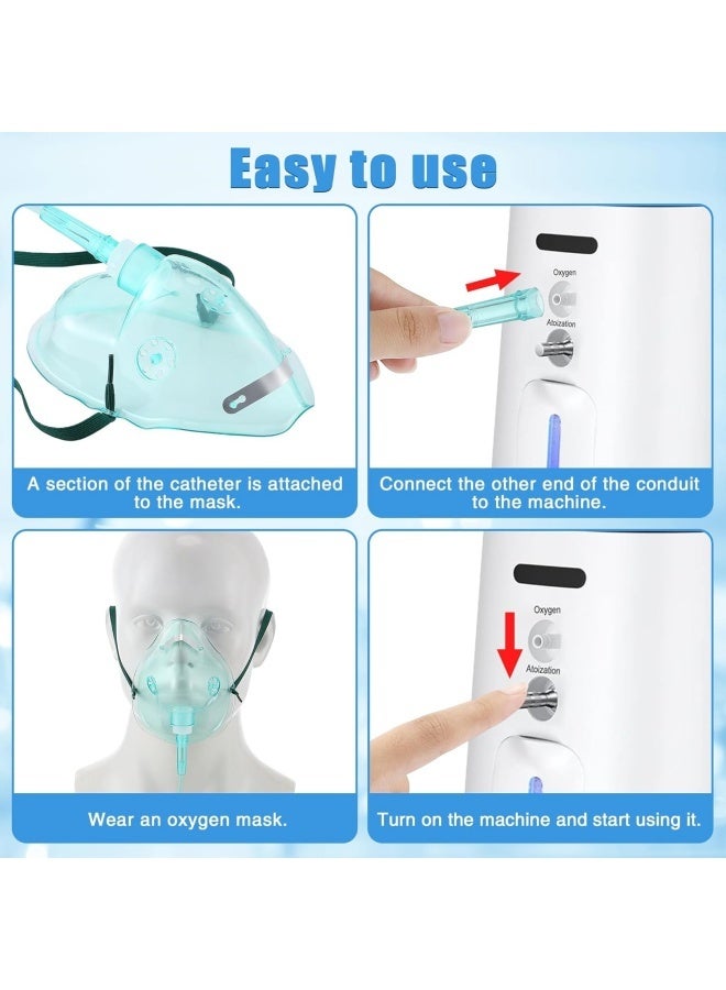 2PCS  Oxygen Mask with 6.6 Ft Tubing and Adjustable Elastic Strap, Adult Oxygen Mask with Tubing, Breathing Masks for Face Adult - Image 4