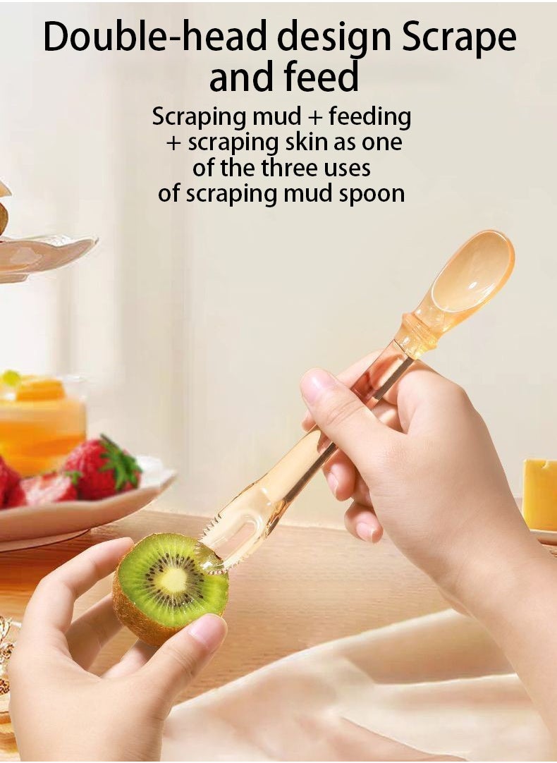 Children's Silicone Tableware Set - 4 Pieces - PP Food Bowl + Rice Paste Spoon + Scraper Spoon + Bite
