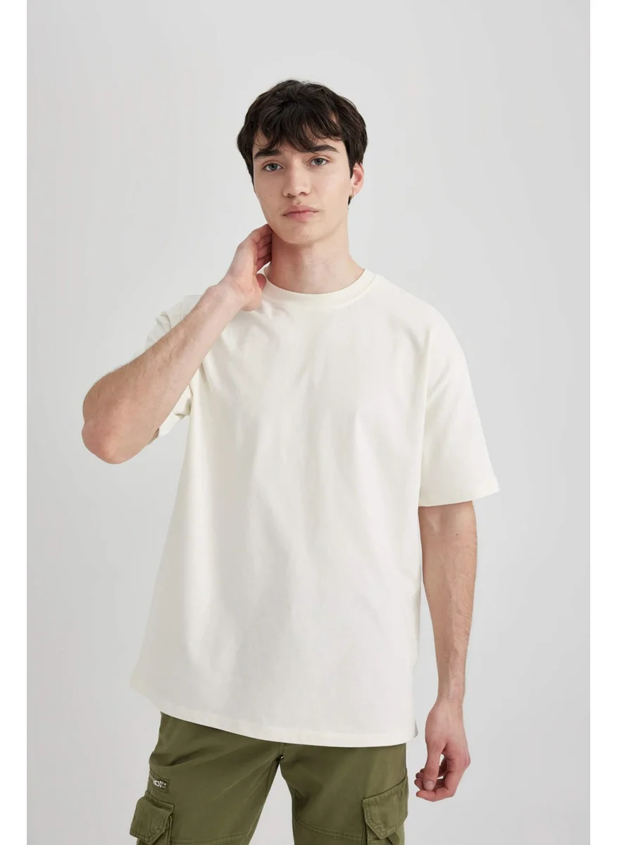 DeFacto Boxy Fit Crew Neck Short Sleeve Basic Plain T-Shirt C5277AX24SP