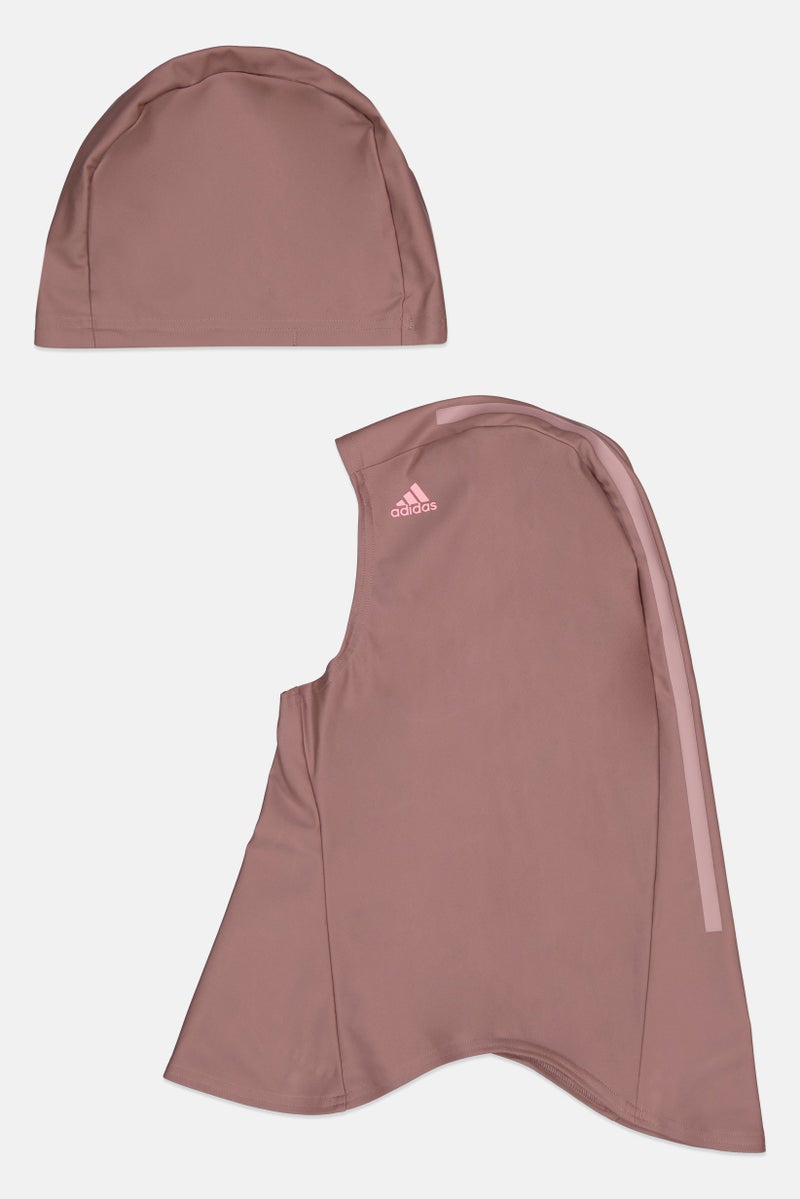 Adidas Women 2 Pieces Brand Logo Swim Hijab, Mauve - Image 2