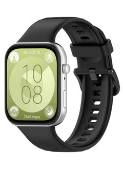 Generic Strap Compatible with Huawei Watch Fit 3 Strap for Women Men Adjustable Replacement Wristband Silicone Sport Watch Band for Huawei Watch Fit 3 (Black)  - Image 1