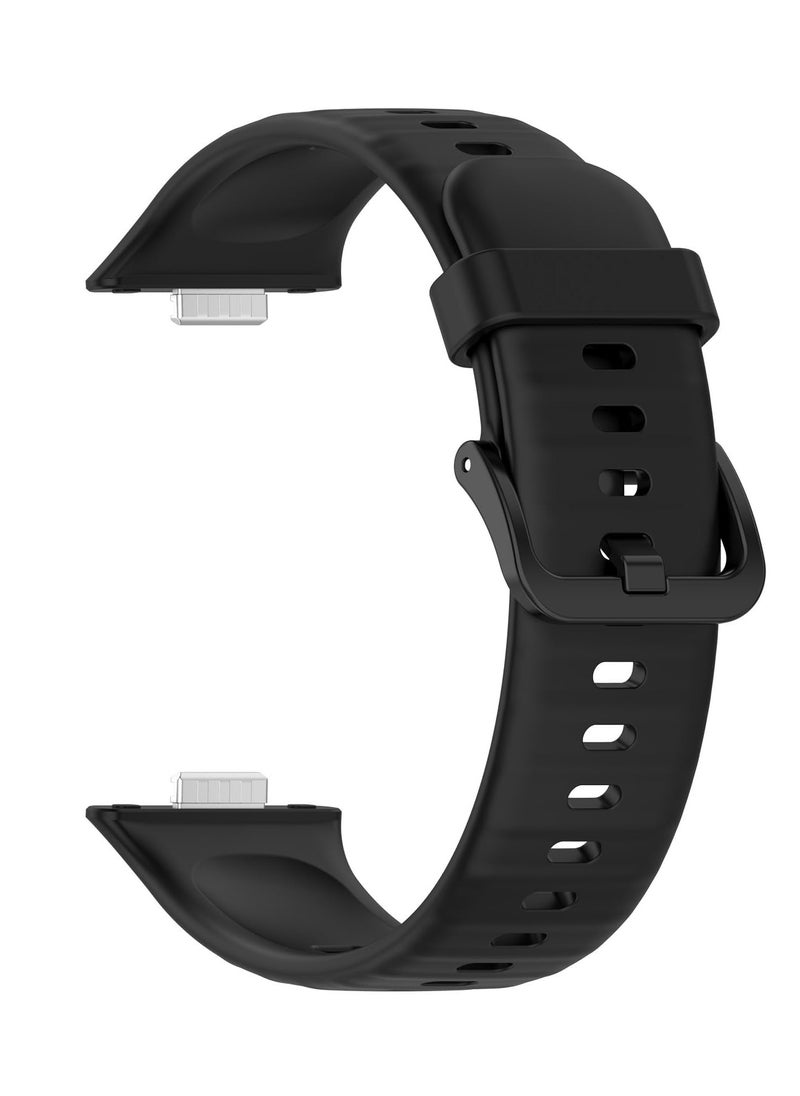 Generic Strap Compatible with Huawei Watch Fit 3 Strap for Women Men Adjustable Replacement Wristband Silicone Sport Watch Band for Huawei Watch Fit 3 (Black)  - Image 5