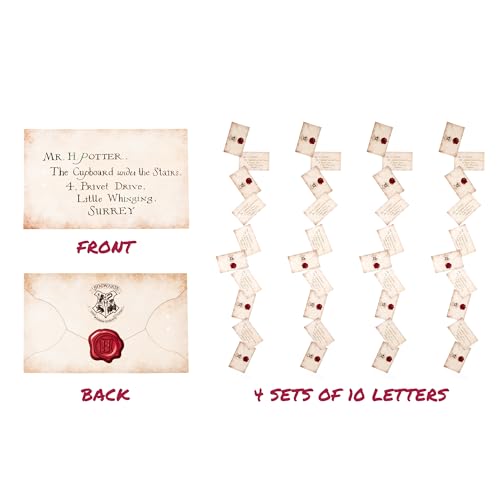 CONQUEST CON*QUEST Journals Harry Potter Official Floating Hogwarts Acceptance Letter Decoration, 40 Letter Cards & Nylon String for Hanging, Home Decor, Officially Licensed (40-Pieces, 4 String of 10 Letter) - Image 3