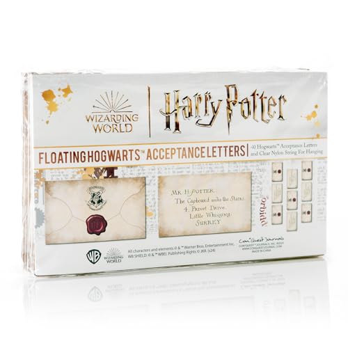 CONQUEST CON*QUEST Journals Harry Potter Official Floating Hogwarts Acceptance Letter Decoration, 40 Letter Cards & Nylon String for Hanging, Home Decor, Officially Licensed (40-Pieces, 4 String of 10 Letter) - Image 4