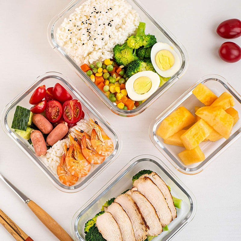 UMEIED 10 Pack Glass Food Storage Containers with Lids Leakproof  Airtight Glass Meal Prep Containers For Lunch  On The Go  Leftover  Dishwasher Safe - Image 5