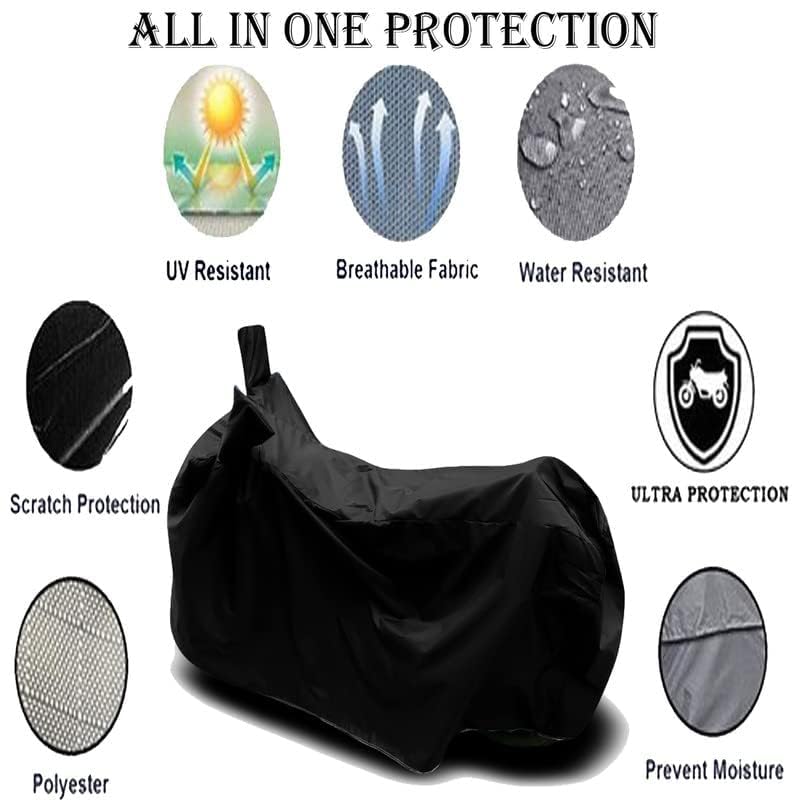 RABABLI Bike Body Cover Compatible with Honda Unicorn STD with All Variants Scratch-Proof, Buckle Belt – Rain, UV & Dust Resistant Windproof & All-Weather Shield (Black Color) - Image 3
