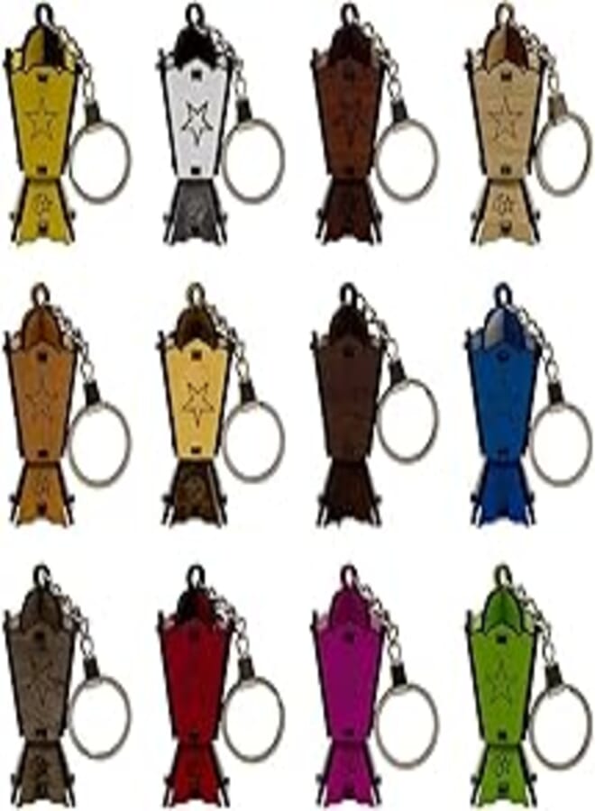 Ramadan Wooden Lantern 12 Pieces Multi Shapes and Colors (Medium) 