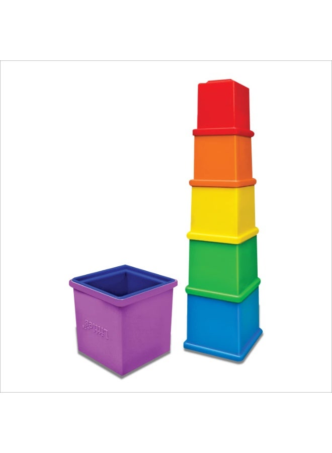 ليتلز Little's Rainbow Stacking Cubes I Activity Toy for Babies I Multicolor I Infant & Preschool Toys I Develops Motor & Reasoning Skills(7 Pieces) (Pack of 2) - Image 3
