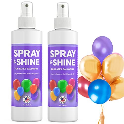 Berkland 2Pack Balloon Shine Spray for Latex Balloons 8 oz ea High Shine Balloon Spray Instant Gloss Finish for Balloon Arches Party Decorations Events Restores Faded Balloons Made in USA - Image 1