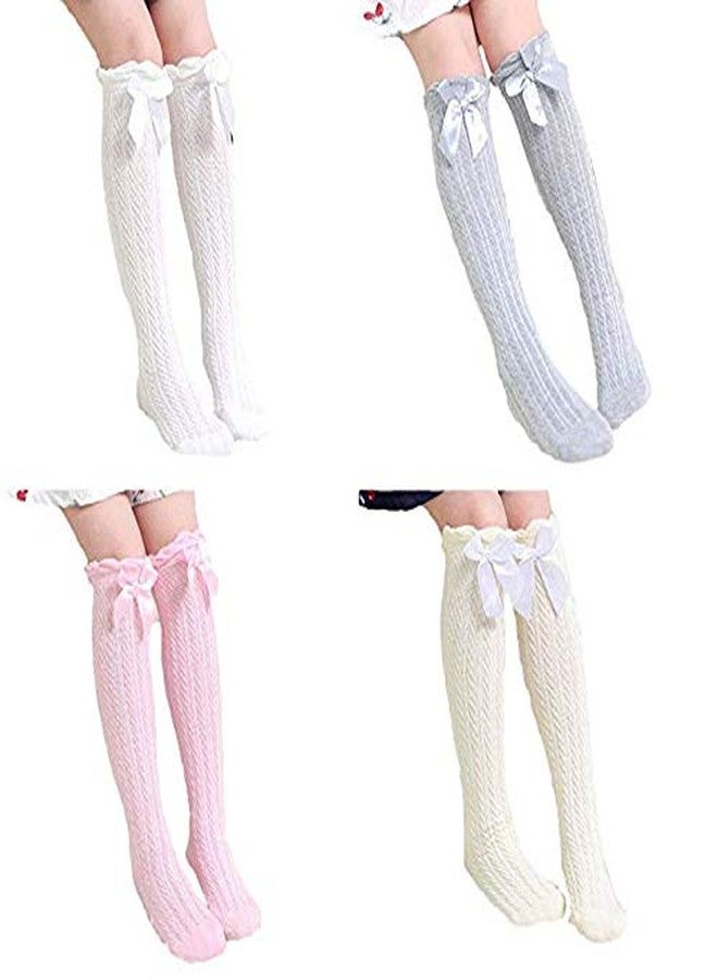 EL REGALO Girl's Knee Length Cotton Socks (EL REGALO_White) - Image 2