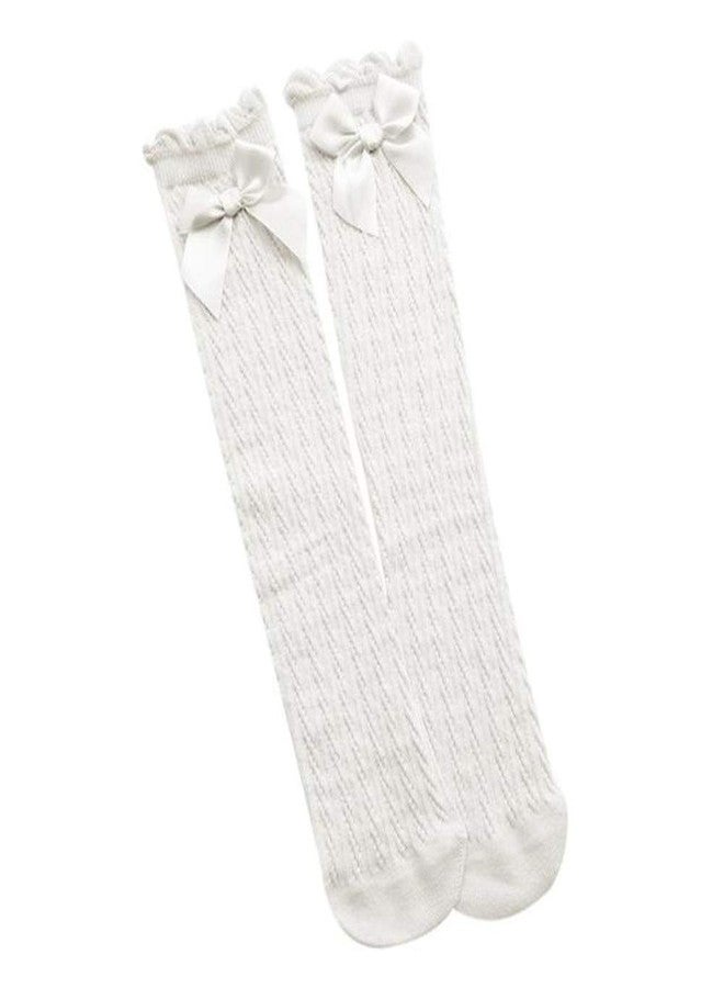 EL REGALO Girl's Knee Length Cotton Socks (EL REGALO_White) - Image 1