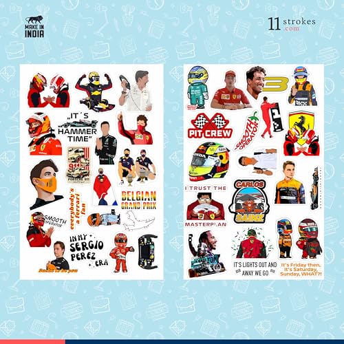 11 Strokes Stickers Set of 100 f1 Stickers I Formula 1 car I f1 Merch car Sticker I Ferrari – Gifts for Car Lovers - Image 5