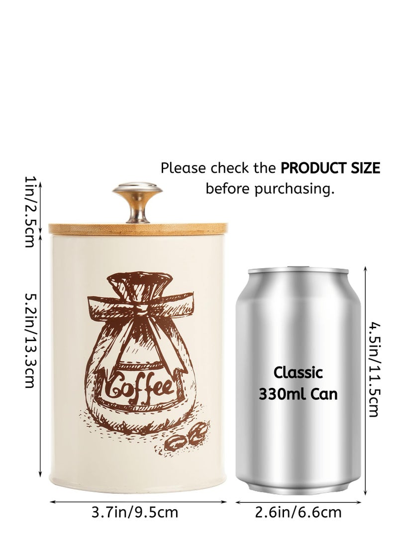 Generic - Canister Sets for Kitchen Counter, Coffee Sugar Tea Canister Set, Metal Vintage Kitchen Containers 3 Pack, Food Storage Containers with Bamboo Lid, Farmhouse Decor, Beige - Image 1