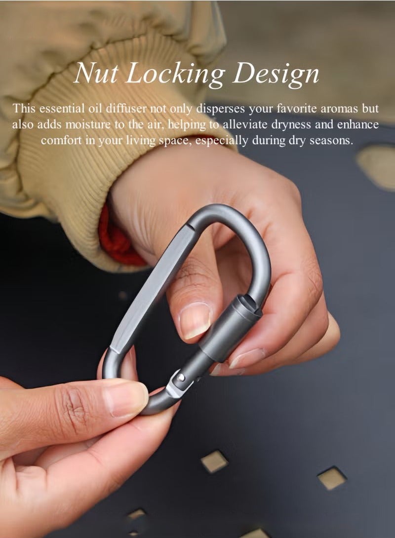 موندا 4 قطع مشبك على شكل حرف D مع قفل متين وسلسلة مفاتيح ومشابك قفل تلقائي لتأمين الحيوانات الأليفة، في الهواء الطلق، والتخييم، والمشي لمسافات طويلة، والأرجوحة، وحزام مقود الكلب - Image 2