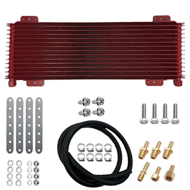 OVANOH Low Pressure Drop Transmission Oil Cooler 40k Transmission Oil Cool Compatible For Heavy Duty 40000 GVW Max Low Mounting Hardware Towing Applications and Advanced Cooling Protection LPD47391
