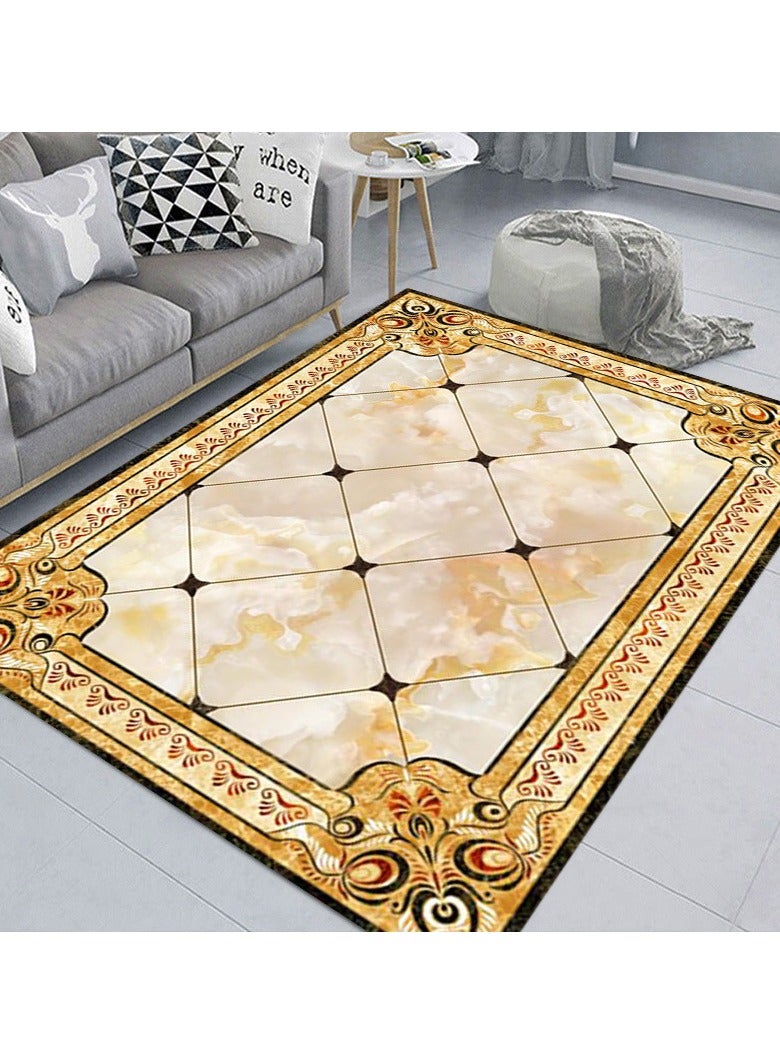 Loquat Squality Polyester Fiber Rectangular Geometric Abstract Carpet