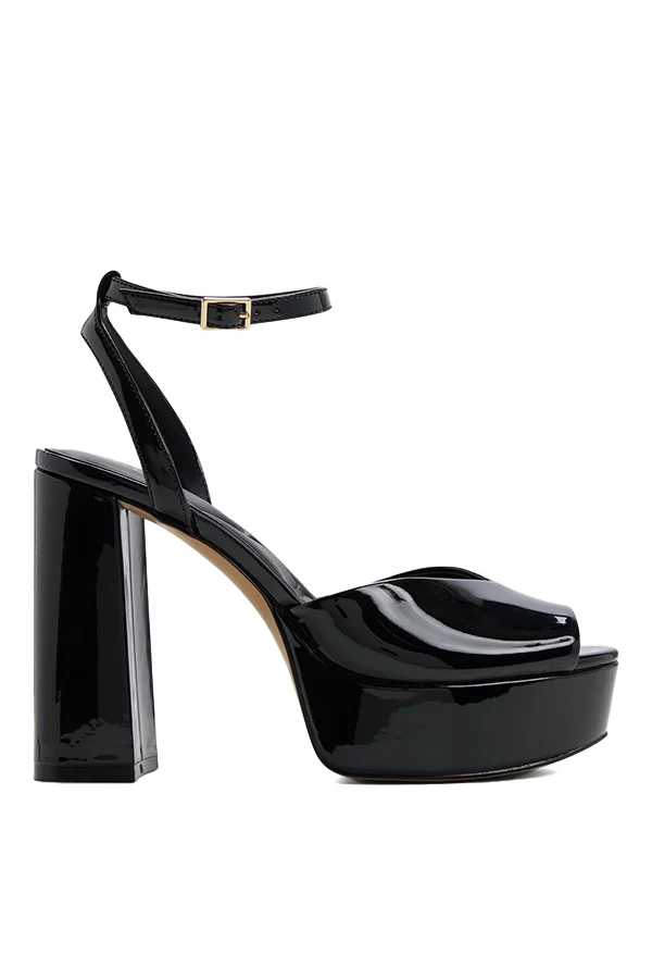 Monnae Ladies Black Heeled Sandals