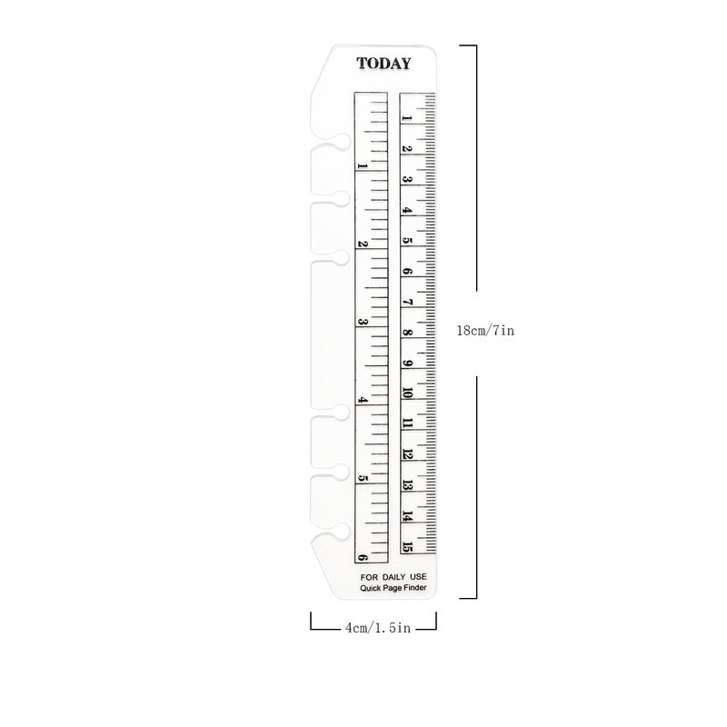 Zelten 2 Pack A6 6 Holes Page Marker Ruler Plastic Binder Ruler Divider Ruler for Journal Magazine Notebook (BTRuler, A6) - Image 2