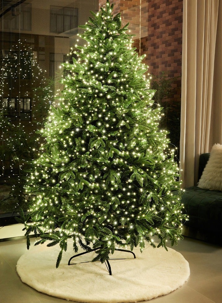 Green cord, flashing string of lights, warm white, waterproof tree lights for New Year's party or birthday celebration, decorative warm light with 8 flashing modes, (plug-in with remote control type) - Image 1