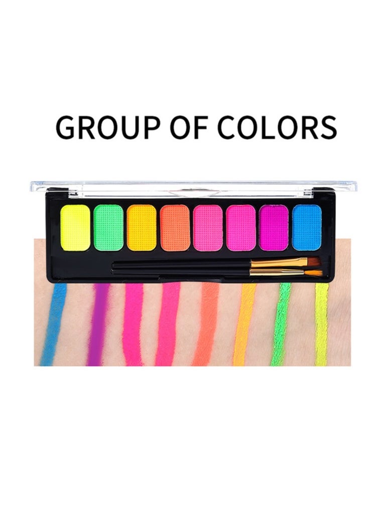 Captaintech 8 Grid Multi-color Water Soluble Body Paint Stage Makeup Children Face Painting ment  - Image 2