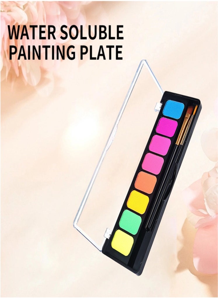 Captaintech 8 Grid Multi-color Water Soluble Body Paint Stage Makeup Children Face Painting ment  - Image 3